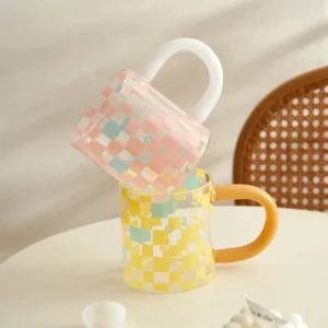 Checkered Glass Mug