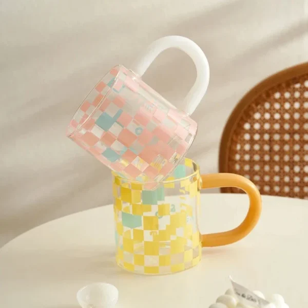 Checkered Glass Mug