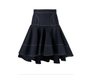 Alexander McQueen Contrast Stitched Ruffle Skirt