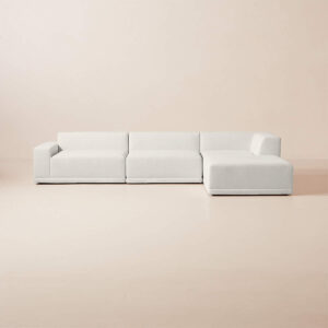 FAIBLE 4-PIECE U-SHAPED WHITE PERFORMANCE FABRIC SECTIONAL SOFA WITH LEFT ARM