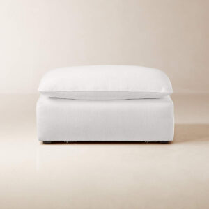 Lumis Snow White Performance Fabric Ottoman